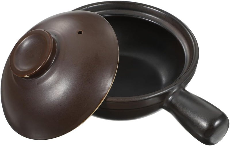Traditional Small Ceramic Casserole Pot with Lid for Stove Top Cooking Heat Resistant Lithium Porcelain Soup and Rice Pot Scratch Wear Resistant Kitchenware for Household Use - Image 1