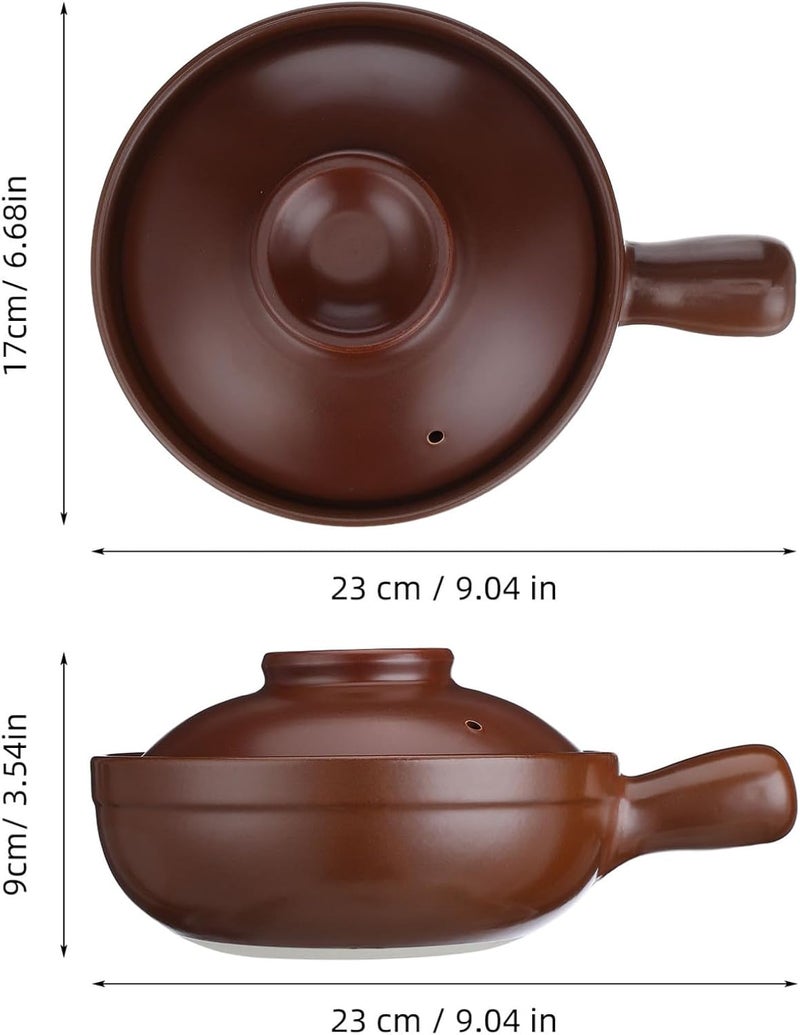 Traditional Small Ceramic Casserole Pot with Lid for Stove Top Cooking Heat Resistant Lithium Porcelain Soup and Rice Pot Scratch Wear Resistant Kitchenware for Household Use - Image 2