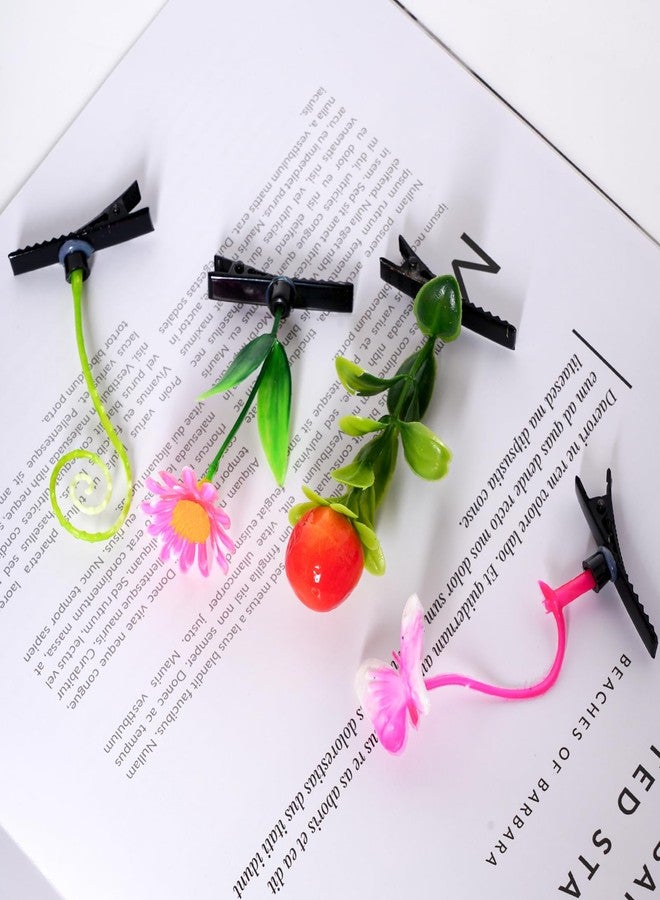 SUMERSHA 32Pcs Bean Sprout Hair Clips Funny Sprout Clips Random Mixed Styles Plant Grass Flower Butterfly Hairpins Cute Pea Little Grass Barrettes for Women Girls Kids Party Hair Accessories - Image 5