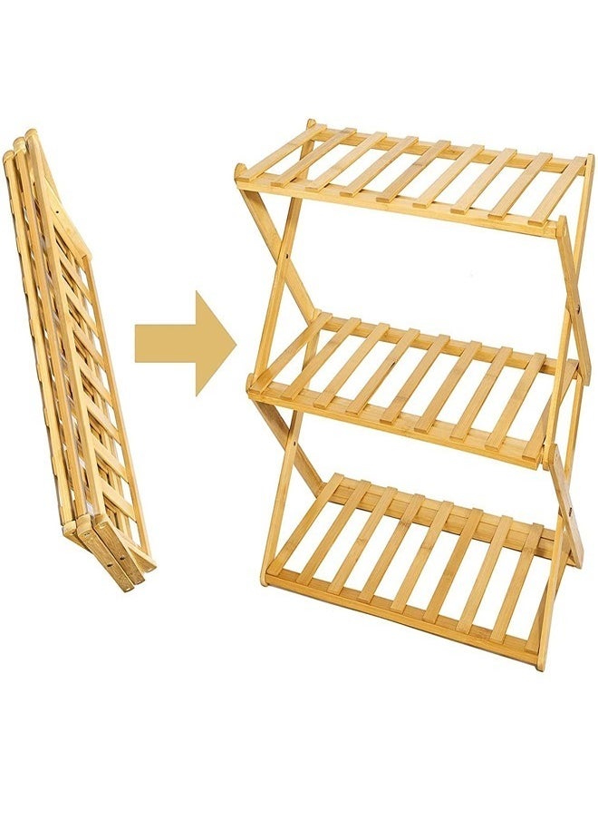 3 Tiers Portable Multipurpose Foldable Bamboo Shoe Rack Shoe Organizer Shelf Storage Rack Display Stand for Entryway Living Room Home Office 100x25x46 cm - pzsku/Z22124F363345B9376EFAZ/45/_/1720165221/cc760d2f-97db-405f-88f8-631c9c0aa869