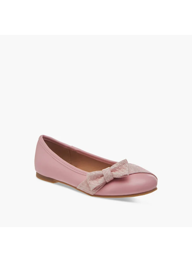 ميسي الصغيرة Girls Bow Accent Slip-On Ballerina Shoes