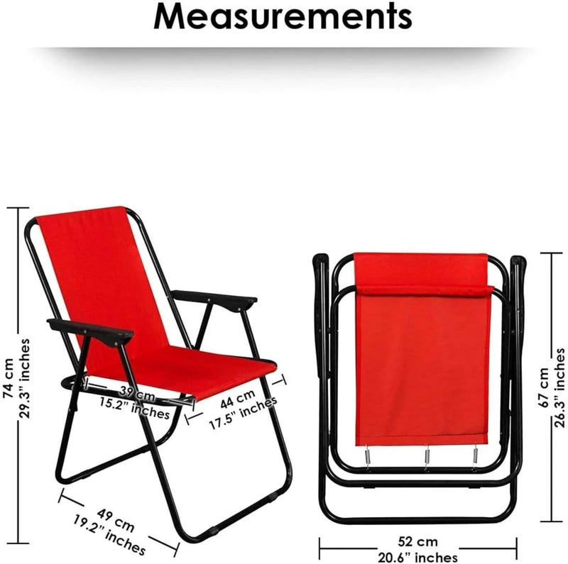 إي سي في في كرسي تخييم قابل للطي مع مساند للذراعين، خفيف الوزن وقابل للحمل، مصنوع من البوليستر والحديد، يتحمل وزنًا يصل إلى 100 كجم، كرسي شاطئ قابل للطي | لون عشوائي - Image 2