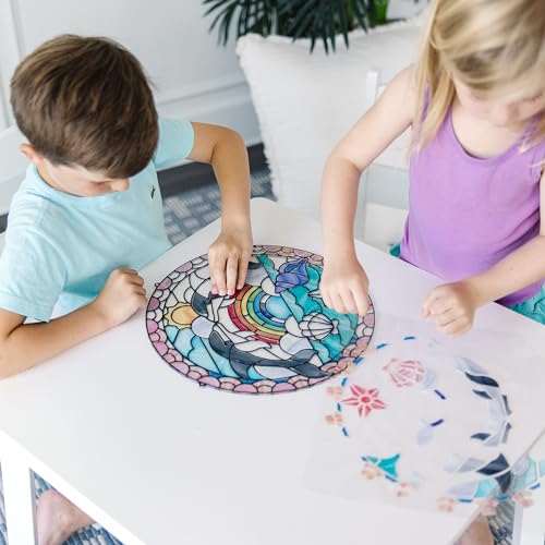 Melissa & Doug Stained Glass Made Easy Craft Kit: Dolphins - 180+ Stickers - Image 3
