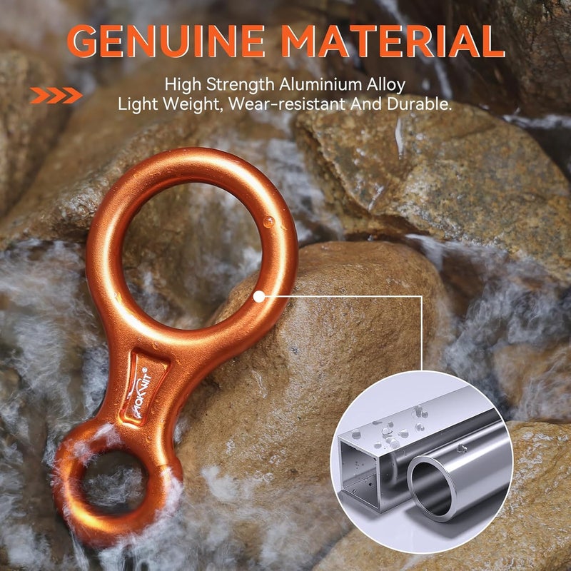 AOKWIT Rescue Figure 8 Descender Climbing Gear Downhill Equipment 35KN/3500kg 7075 Aluminum Alloy Rigging Plate for Climbing Belaying and Rappeling Device - Image 2
