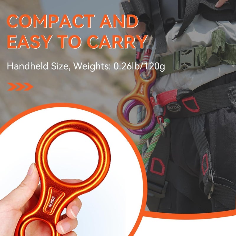 AOKWIT Rescue Figure 8 Descender Climbing Gear Downhill Equipment 35KN/3500kg 7075 Aluminum Alloy Rigging Plate for Climbing Belaying and Rappeling Device - Image 4