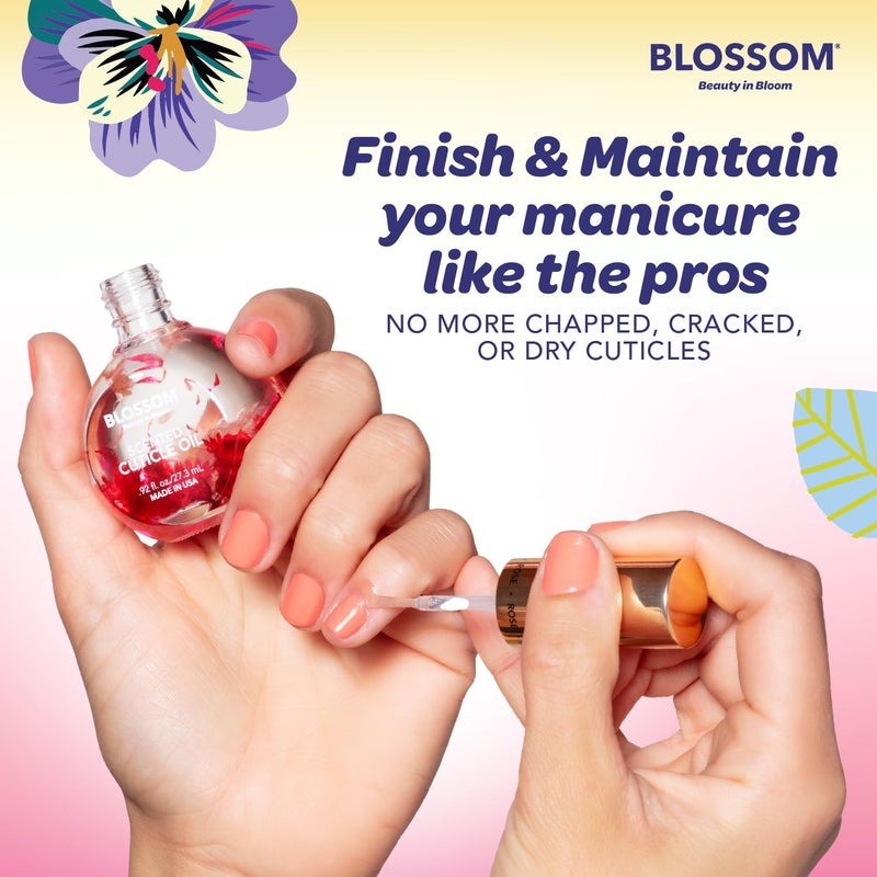 Blossom Cuticle Oil for Nails, Hydrating, Moisturizing, Scented Nail Oil Cuticle Care, Infused with Real Flowers, Made in USA, 0.5 fl. oz, Hibiscus - Image 5