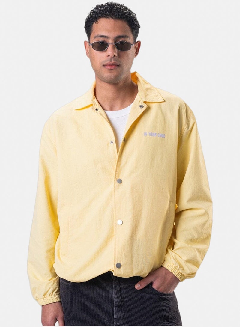 In Your Shoe Yellow Printed Regular Windbreaker - Image 3