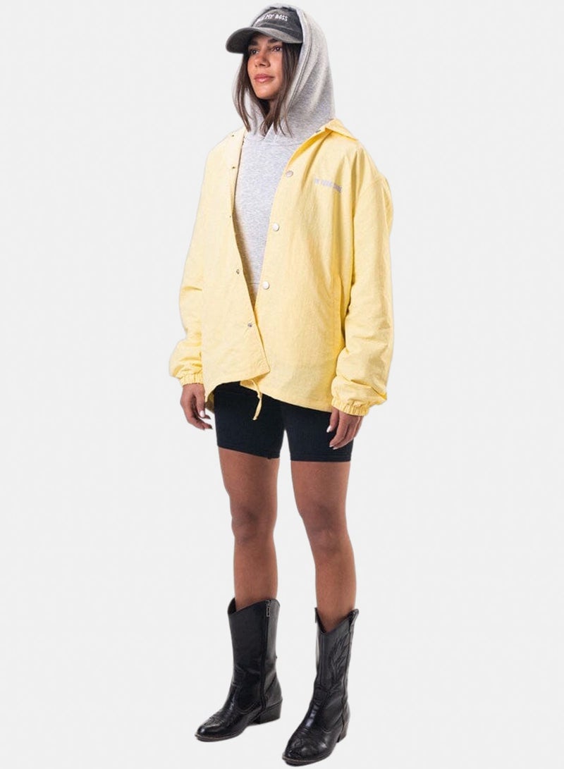In Your Shoe Yellow Printed Regular Windbreaker - Image 2