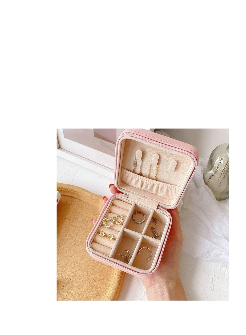 Small Portable Leather Ring Organizer Travel Jewelry Box Gift for Girls Women Multicolor Assorted Colors - Image 4