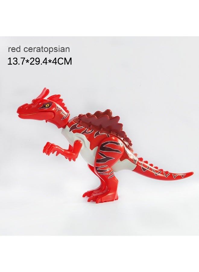 NIBEMINENT Jurassic Light and Sound Assembling Dinosaur Triceratops and Stegosaurus Building Block Toy