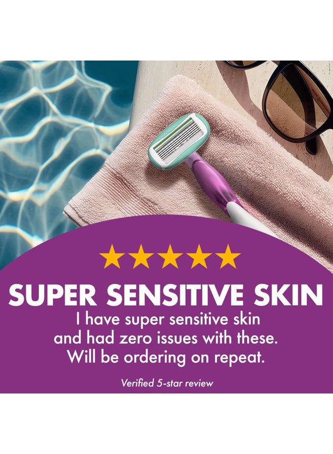 Bic Soleil Sensitive Advanced Women's Disposable Razors With 360 Degree Water Activated Moisture Strip for Enhanced Glide, Shaving Razors With 5 Blades, 10 Count - Image 5