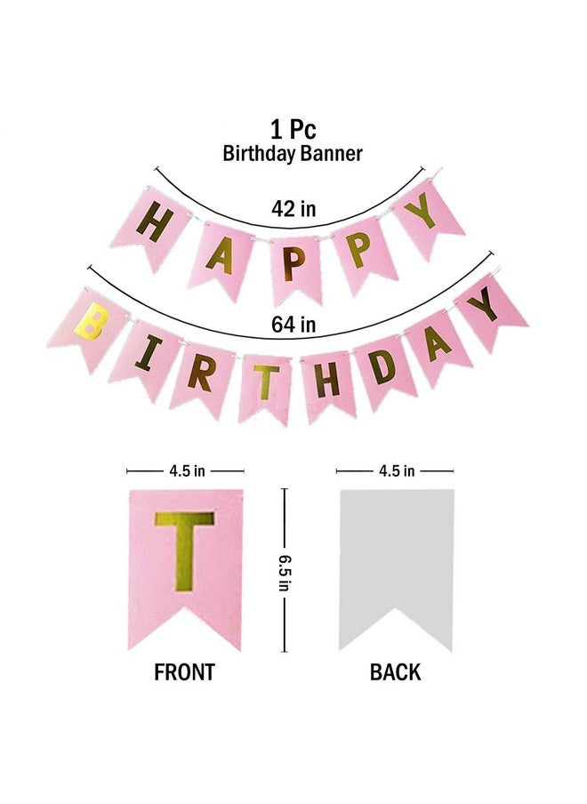 Balloonistics Balloonistics CB2 33Pcs Pink,Golden and White Birthday Balloons Combo for Kids Or Birthday Decoration Items for Girls  - Image 2