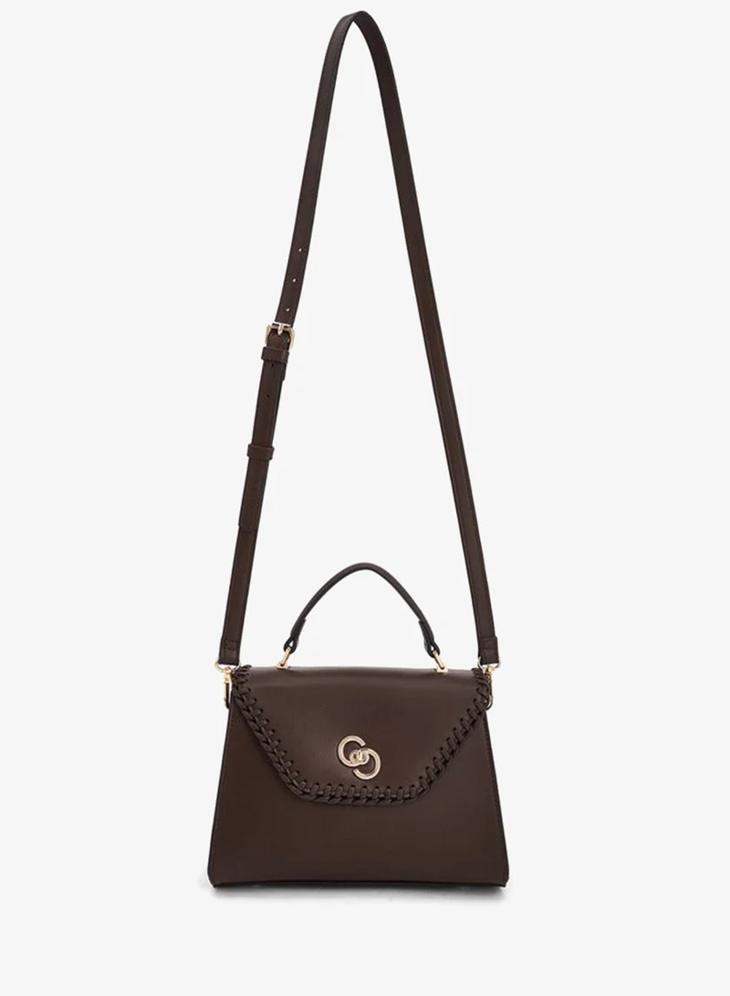 سيليست Stitch Design Satchel Bag With Twist Lock Closure