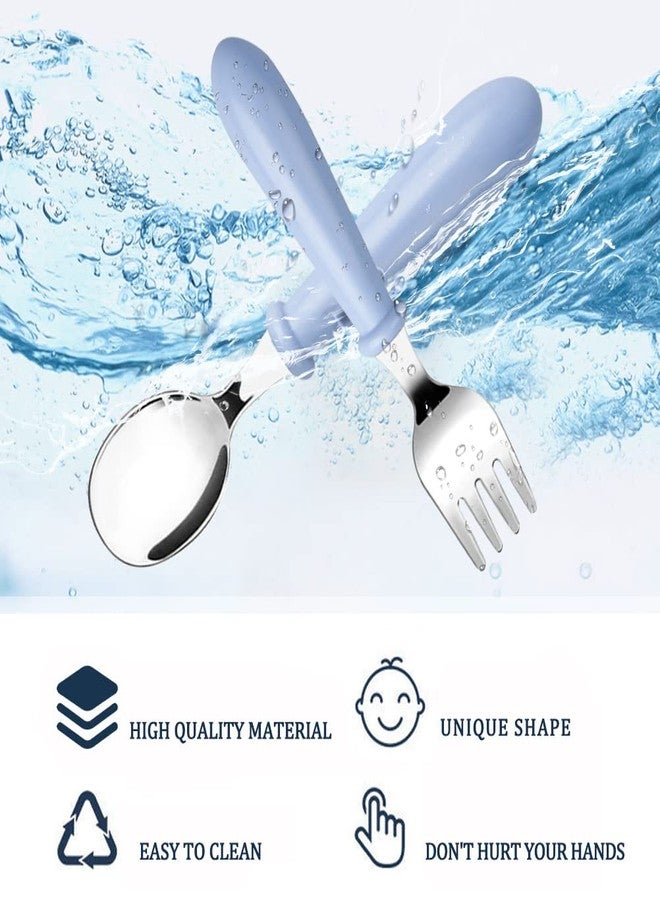 Pimoys 6 Pieces Toddler Spoons Baby Spoons for Self-Feeding, Stainless Steel Kids Spoons with Round Handle Metal Toddler Utensils Children's Silverware Set BPA Free, Dishwasher Safe - Image 2