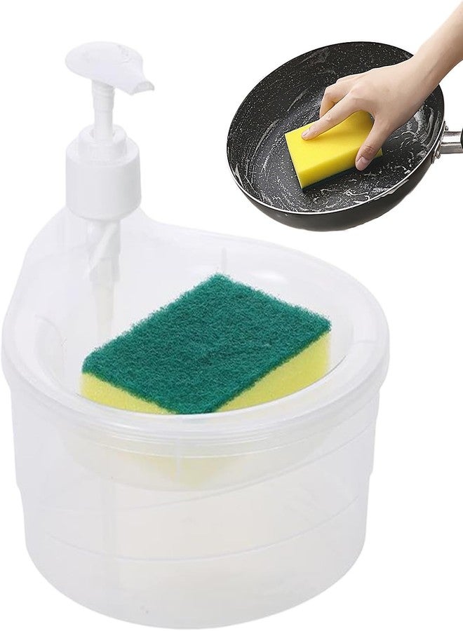 Suicune Soap Dispenser Dish Soap Dispenser for Kitchen - Sponge Holder Sink Dish Washing Soap Dispenser, Dish Washing Liquid Soap Dispenser with Sponge Holder - Image 1