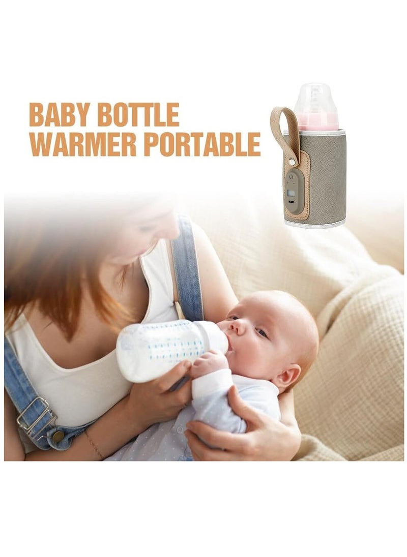 GUDOO Milk Bottle Heater Bottle Warmer Portable Baby Bottle Insulation Cover Portable Baby Bottle Food Warmer Adjustable Milk Warmer with Temperature Display  - Image 2