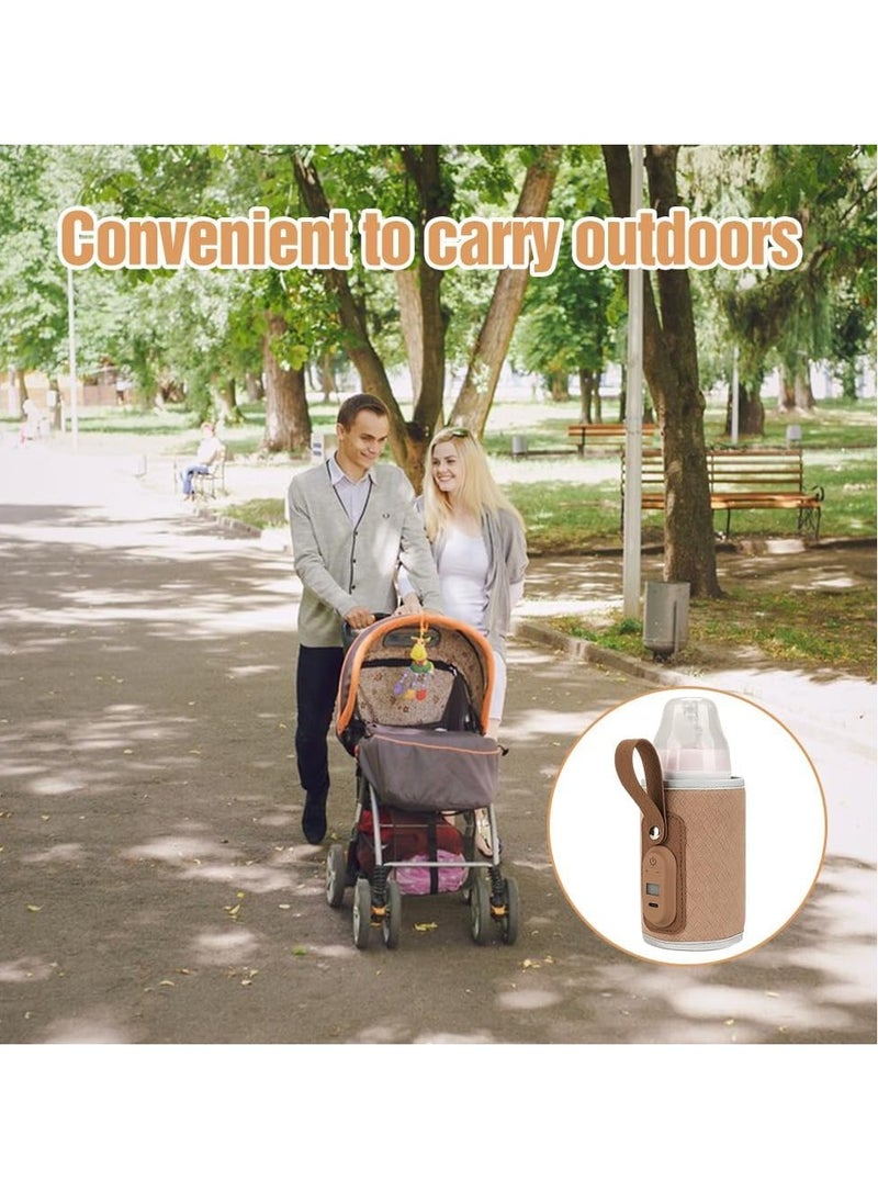GUDOO Milk Bottle Heater Bottle Warmer Portable Baby Bottle Insulation Cover Portable Baby Bottle Food Warmer Adjustable Milk Warmer with Temperature Display  - Image 4