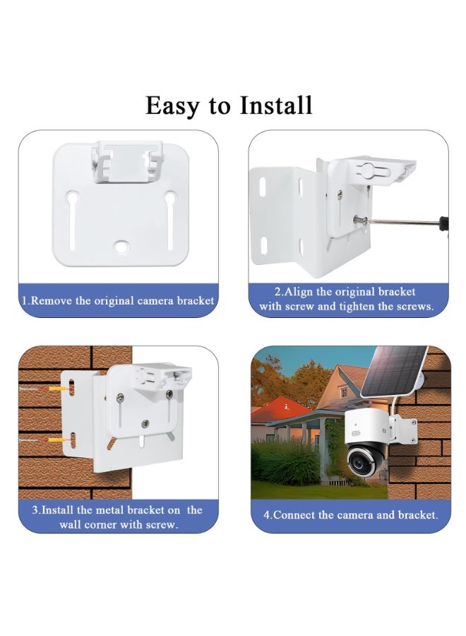 Metal Mounting Corner Bracket for Security Camera, Metal Corner Mount Compatible with Eufy SoloCam S340/S330/E30 Surveillance Camera System for Outdoor and Indoor, CCTV Camera System Adapter - Image 5