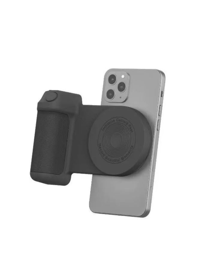 Magnetic Phone Camera Grip, DSLR-style Shutter Grip, Smartphone Photography Mount and Selfie Grip, Equipped With a Wireless Shutter Button, Suitable for IPhone and Android Devices for Selfies/Photography/TikTok/Zoom Calls/videos, Etc. (Black) - Image 1