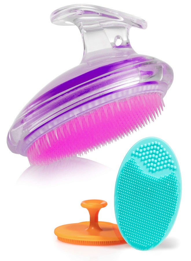 Dylonic 3 Pack Body and Face Exfoliating Brushes for Ingrown Hairs Treatment, Razor Bumps, Shaving Irritation - Silicone Scrubbers Gift Set, Skin Exfoliator Brush Dry Brushing Loofah for Smooth Skin - Image 1