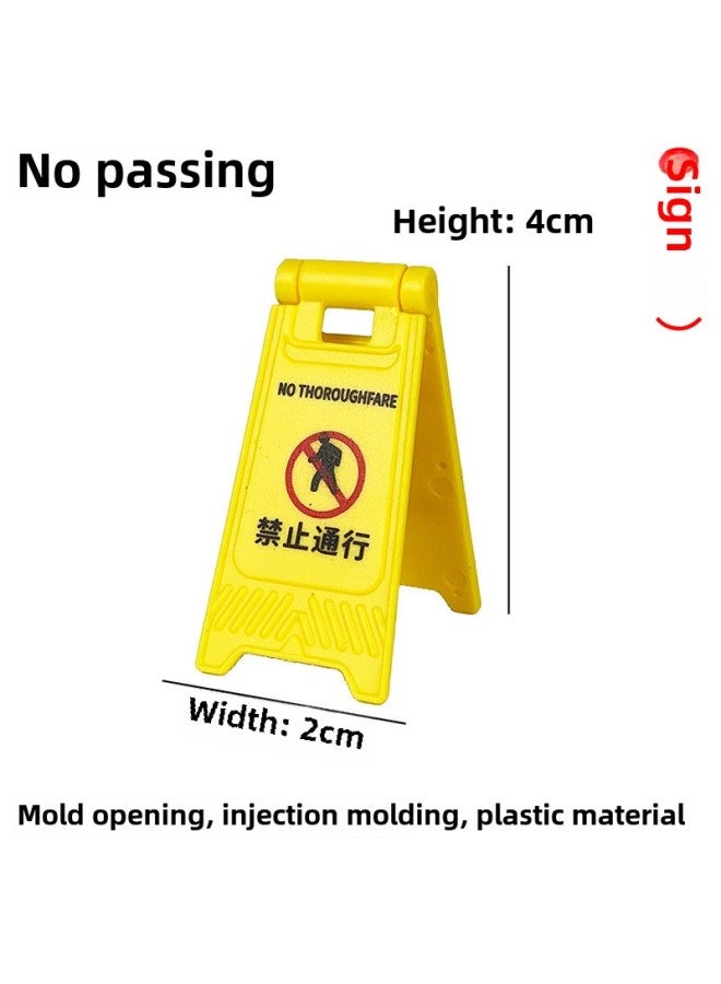 Loquat Speed Bump Traffic Light Parking Garage Road Cone Car Model Toy Scene Ornaments Signs License Plate Underground-Color:No Traffic Signs Allowed - Image 1