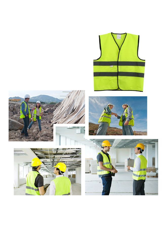 Y&D High Visibility Reflective Security Working Vest Fluorescent Yellow/Grey 26x24x2centimeter - Image 2