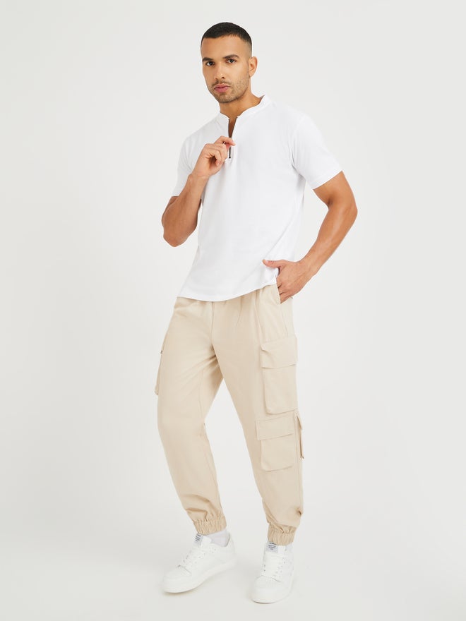 Styli Styli Half Zipped Regular Fit Polo T-Shirt  - Image 2