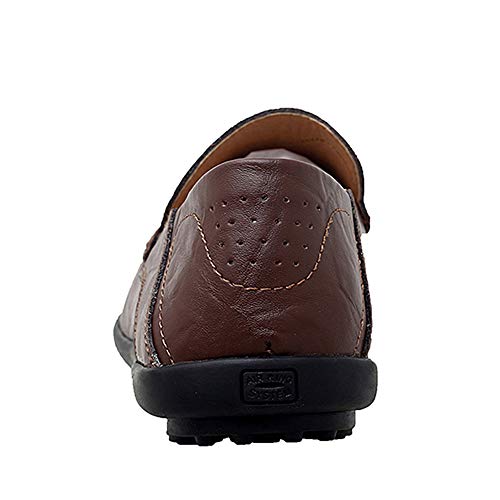 Go Tour Men's Premium Genuine Leather Casual Slip On Loafers Breathable Driving Shoes Fashion Slipper Dark Brown 9/43 - Image 5