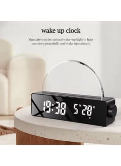 Joshberg Digital Night Light Table Clock Sunset Wake Up Alarm Transparent Glass RGB Sunrise Clock  - Image 3