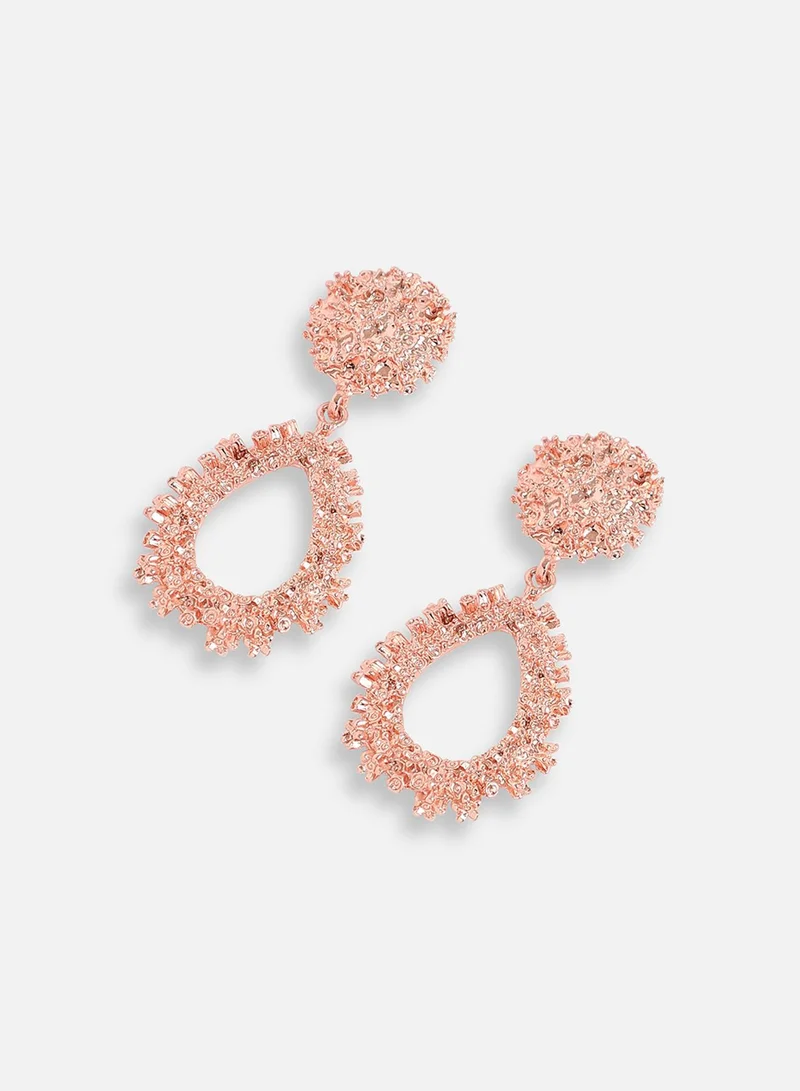 سوهي حلق مصمم للحفلات مطلي بالذهب الوردي