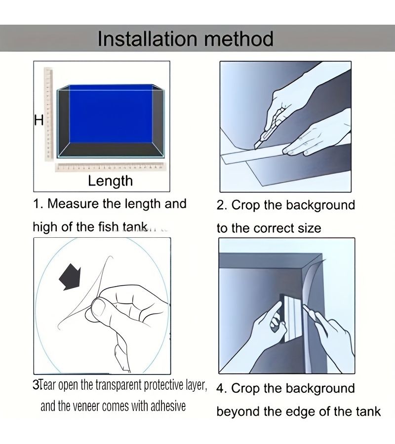 Black Rock Stone Aquarium Background 16.4in 24.4in Self-Adhesive Polyester - Image 5