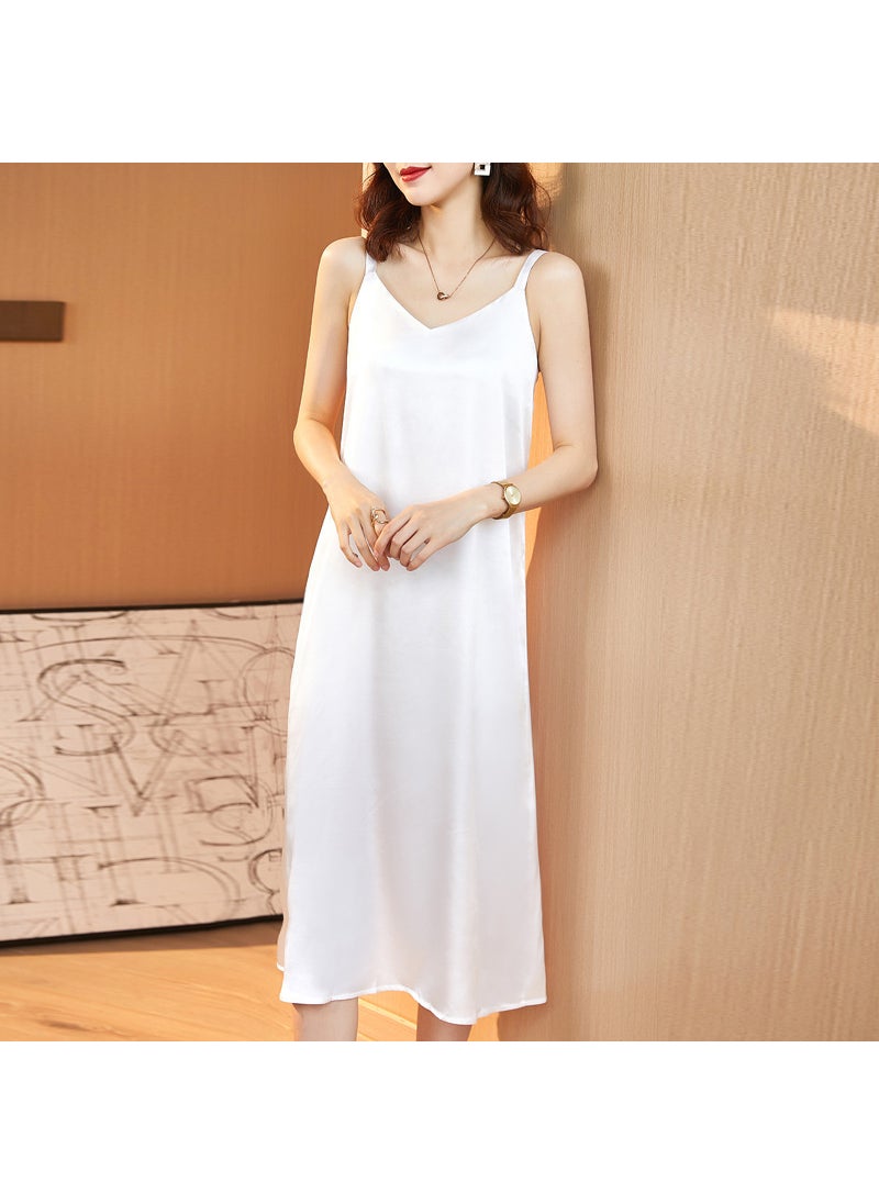 Generic - 2021 French Satin Slip Dress Midi Spring Summer Red - Image 1