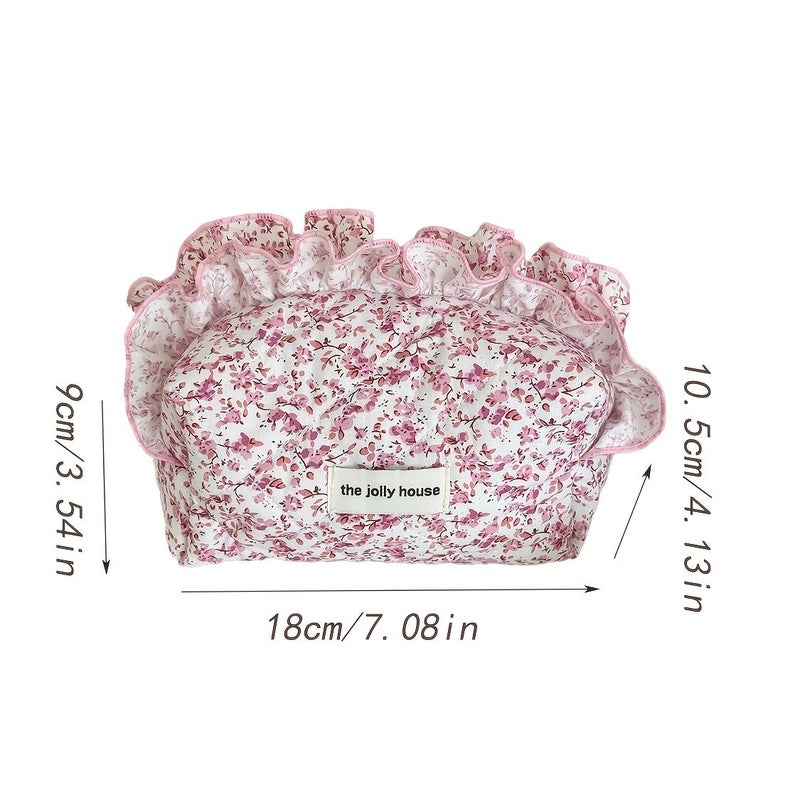 6 Color Floral Lace Organizer Bag Makeup Pencil Case Portable Storage Pouch Red Green - Image 3