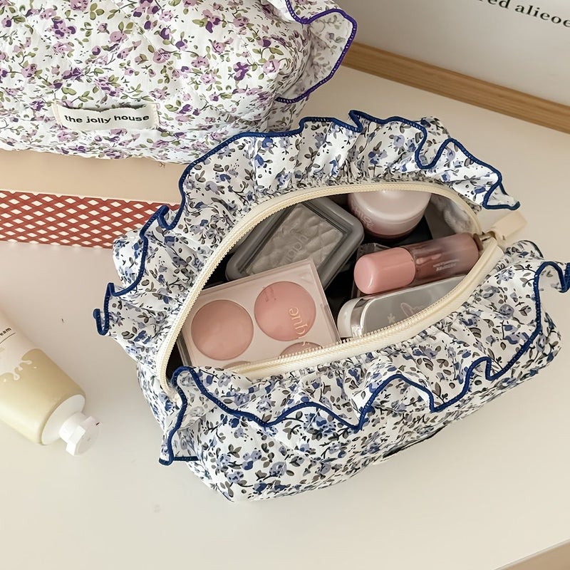 6 Color Floral Lace Organizer Bag Makeup Pencil Case Portable Storage Pouch Red Green - Image 4
