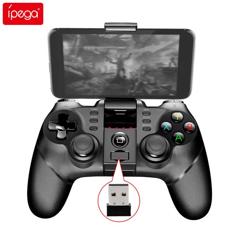 Game Controller: Black Wireless Gamepad - Turbo Acceleration, Ergonomic Design for Bluetooth Enabled Mobile Devices, PC, PS3 and VR Gaming - Image 1