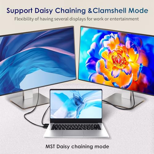 PAKLIMCN USB c to displayport Cable USB-c to displayport Type c to displayport 1.4 USB-c to dp 8K@60Hz Thunderbolt 4 to displayport 4K 144Hz G-Sync Compatible - for iPhone15, iPad Pro (C to DP) - Image 5