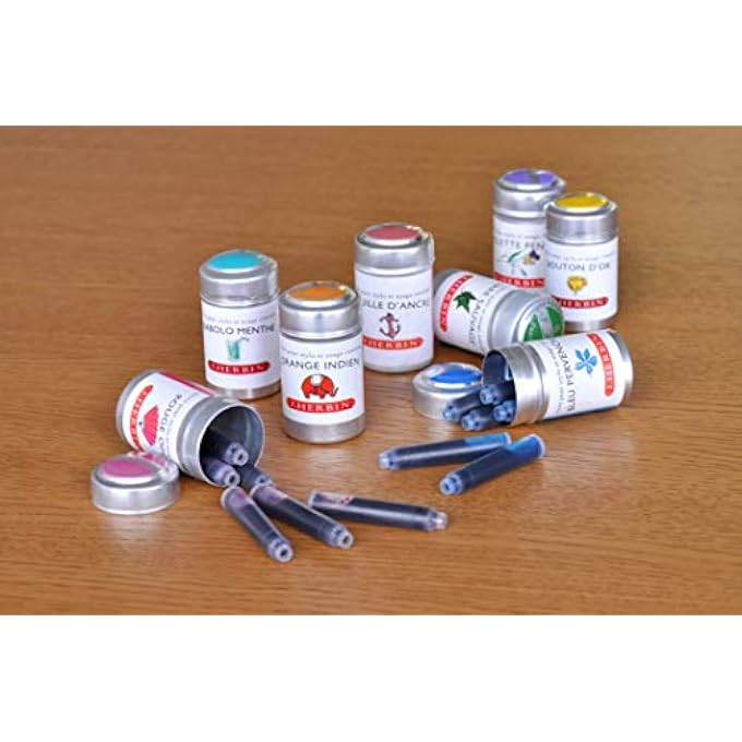 - REF 20129T - UNIVERSAL WRITING SNAP-IN INK CARTRIDGES - ROUGE GRENAT/GARNET RED - CYLINDRICAL METAL POT OF 6 CARTRIDGES - RED-COLOURED INK - Image 2