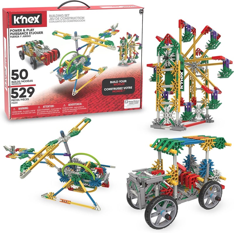 K'NEX K’NEX Imagine: Power and Play Motorized Building Set – 529 Pieces, STEM Learning Creative Construction Model for Ages 7+, Interlocking Building Toy for Boys & Girls, Adults - Image 1