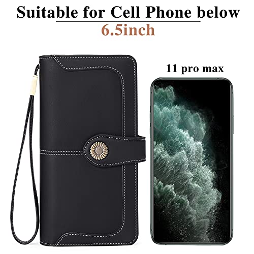 FALAN MULE Women's Wallet Leather RFID Blocking Large Capacity Trifold Ladies Wallet Wristlet Clutch Card Holder - Image 5