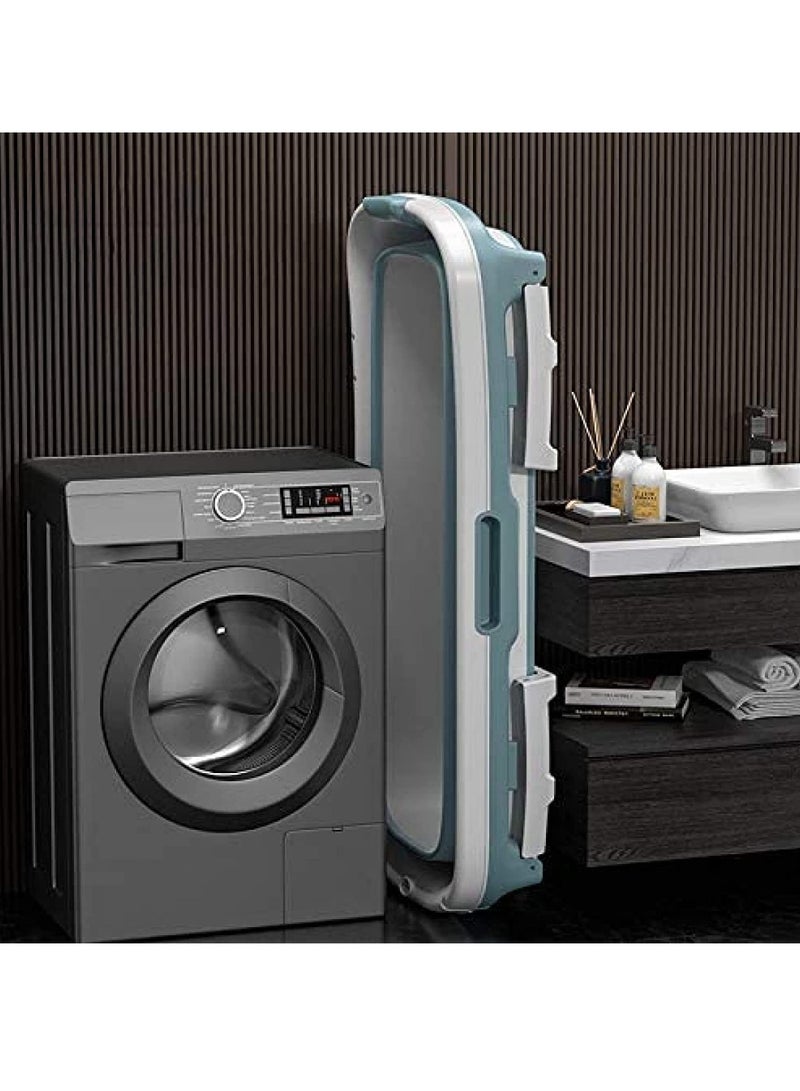 DubaiGallery Foldable Mobile Bathtub for Adults with Soap Basket, Removable Lid and Massage Rollers, Ideal for Small Bathrooms - Image 4