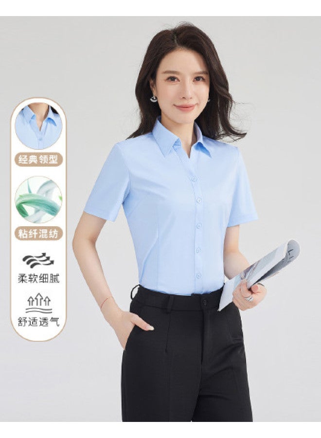 ROMON Women'S Short-Sleeve Shirt, Versatile Fashion For Business, Daily Wear, And Commuting - Image 1