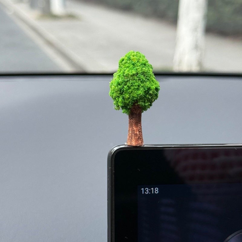 Oasis Fortune Tree Car Dashboard Ornament - Money Tree Miniature for Prosperity, Vehicle Interior Decoration - Image 1