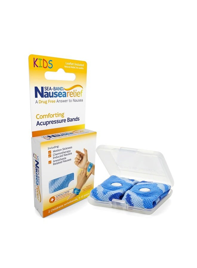 Sea-Band Anti-Nausea Acupressure Wristband for Motion & Morning Sickness, Child, Blue - Image 1