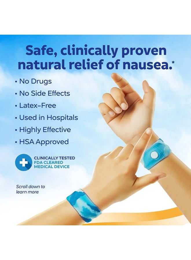 Sea-Band Anti-Nausea Acupressure Wristband for Motion & Morning Sickness, Child, Blue - Image 2