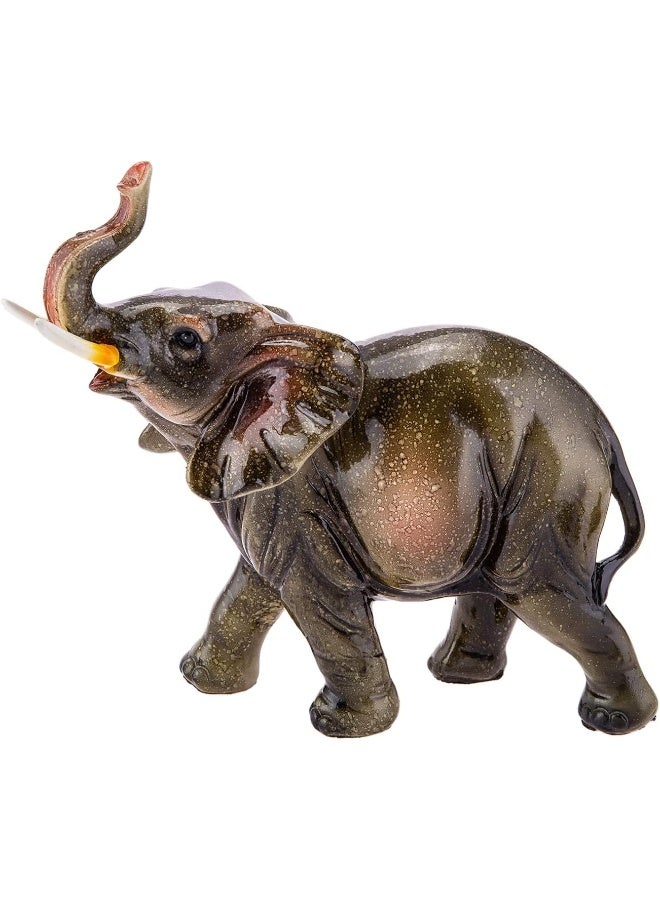 AKDC AKDC Polyresin Elephant L(22CM) XW(9CM) XH(21CM) Brown  - Image 1