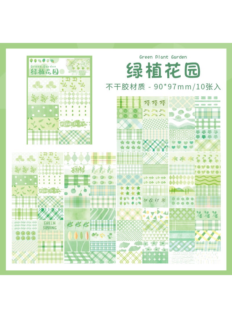 Yuezhen Rainbow Country Hand Account Sticker Cute ins High Color Value Seal Sticker Childrens Cut Mold Sticker Label Material Green Plant Garden 