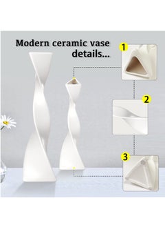 Bonita Tall Slender Floor Vase Decorative Ceramic Vase Modern Home Decor Flower Vase For Shelf Home Decor Living Room Office  - Image 3