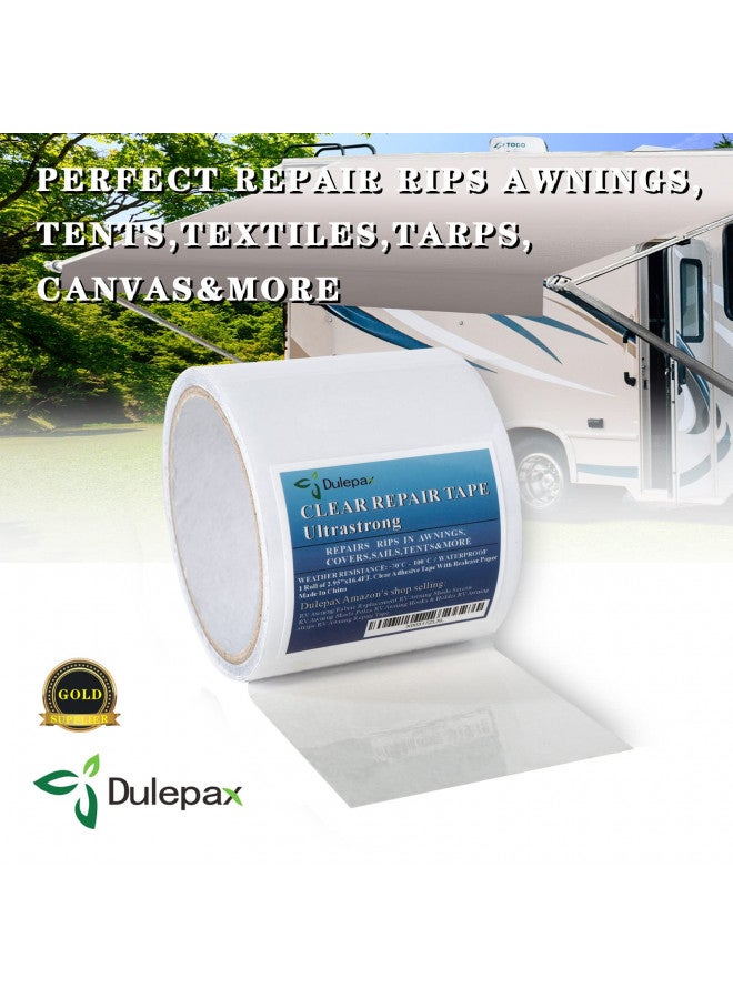 Dulepax شريط إصلاح دليباكس - شريط إصلاح أغطية القوارب، شريط إصلاح الخيام، شريط إصلاح المظلات، مجموعة إصلاح أغطية المركبات الترفيهية، مجموعة إصلاح الأقمشة، مجموعة رقع القماش، شريط الإبحار إلخ. 16.4 قدم × 2.95 إنش (شريط فائق القوة) - Image 2