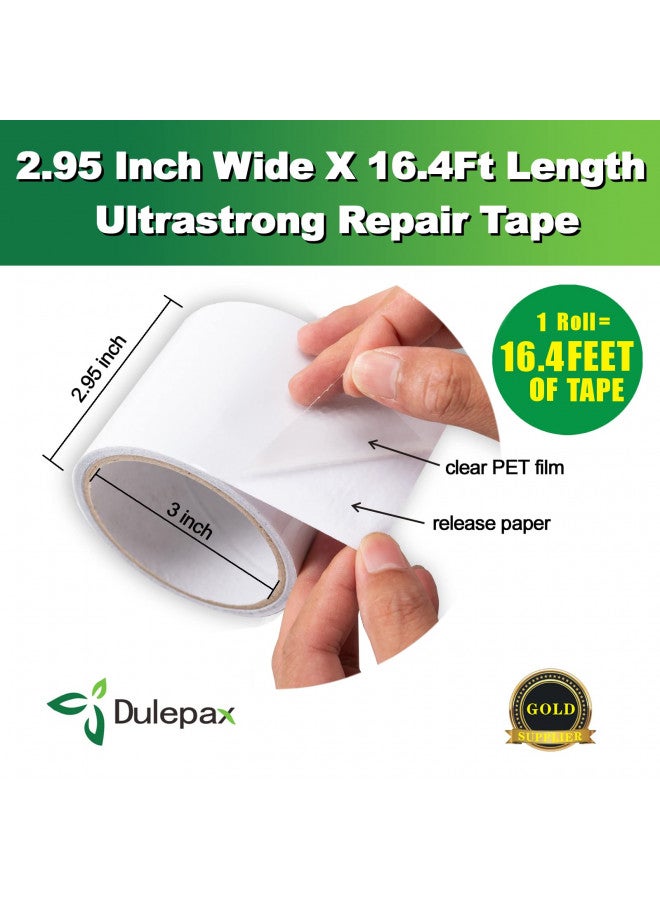 Dulepax شريط إصلاح دليباكس - شريط إصلاح أغطية القوارب، شريط إصلاح الخيام، شريط إصلاح المظلات، مجموعة إصلاح أغطية المركبات الترفيهية، مجموعة إصلاح الأقمشة، مجموعة رقع القماش، شريط الإبحار إلخ. 16.4 قدم × 2.95 إنش (شريط فائق القوة) - Image 3