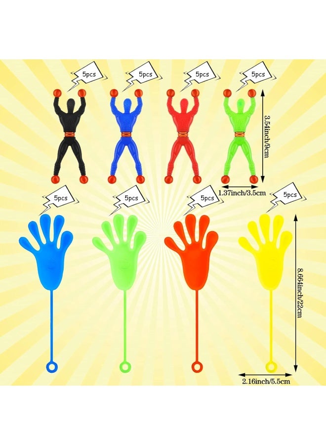 ARGT 40 Pcs Sticky Hands Climbing Man Party Favors Set Treasure Box Toys for Classroom Stretchy Sticky Man Wall Crawler Rolling Men ,Goodie Bag Stuffers Tricky Toys Stick Slap Hand Supplies Prize - Image 2